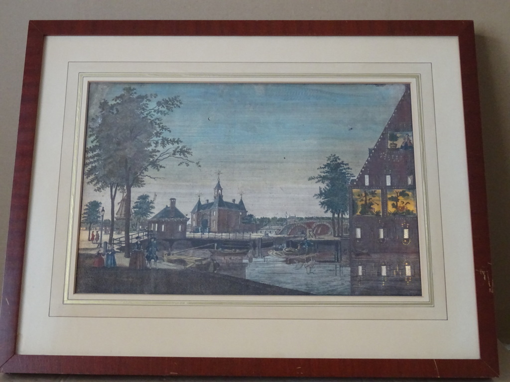 Antieke ets of opticaprent met verlichting De Leidsepoort te Amsterdam - Afbeelding 32