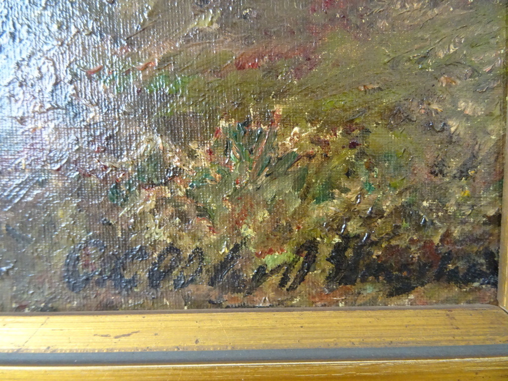 Schilderij C. J. G. Cool- Van Oosten Slingeland Heide bij Rolde 57x43cm - Afbeelding 8