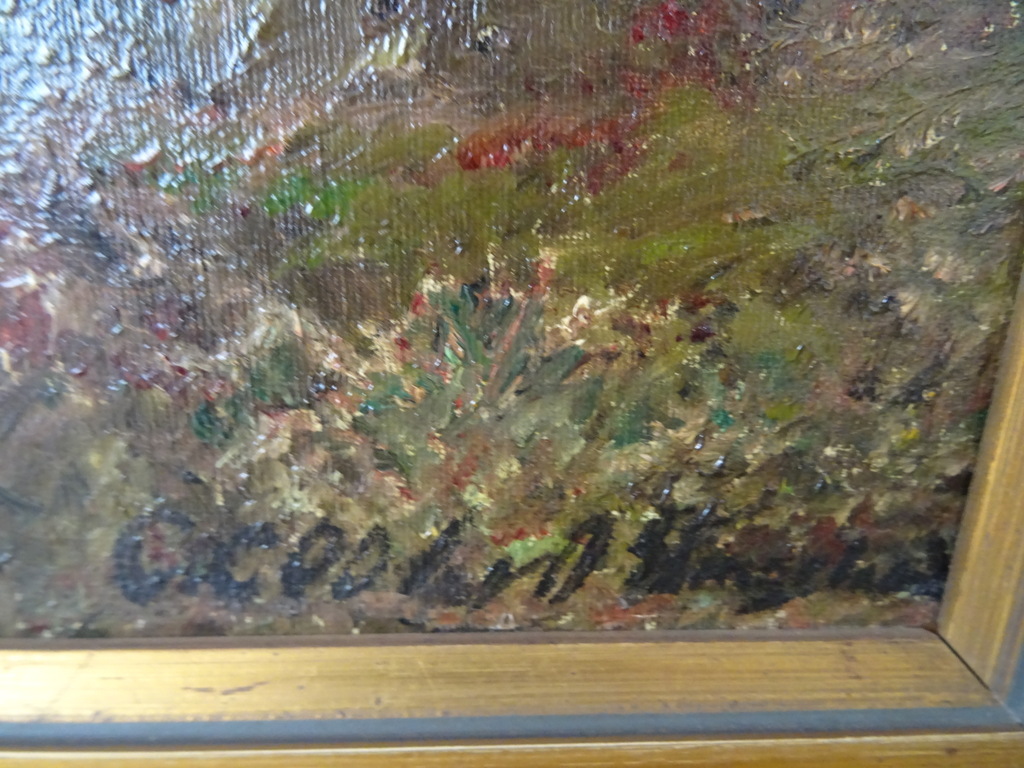 Schilderij C. J. G. Cool- Van Oosten Slingeland Heide bij Rolde 57x43cm - Afbeelding 9