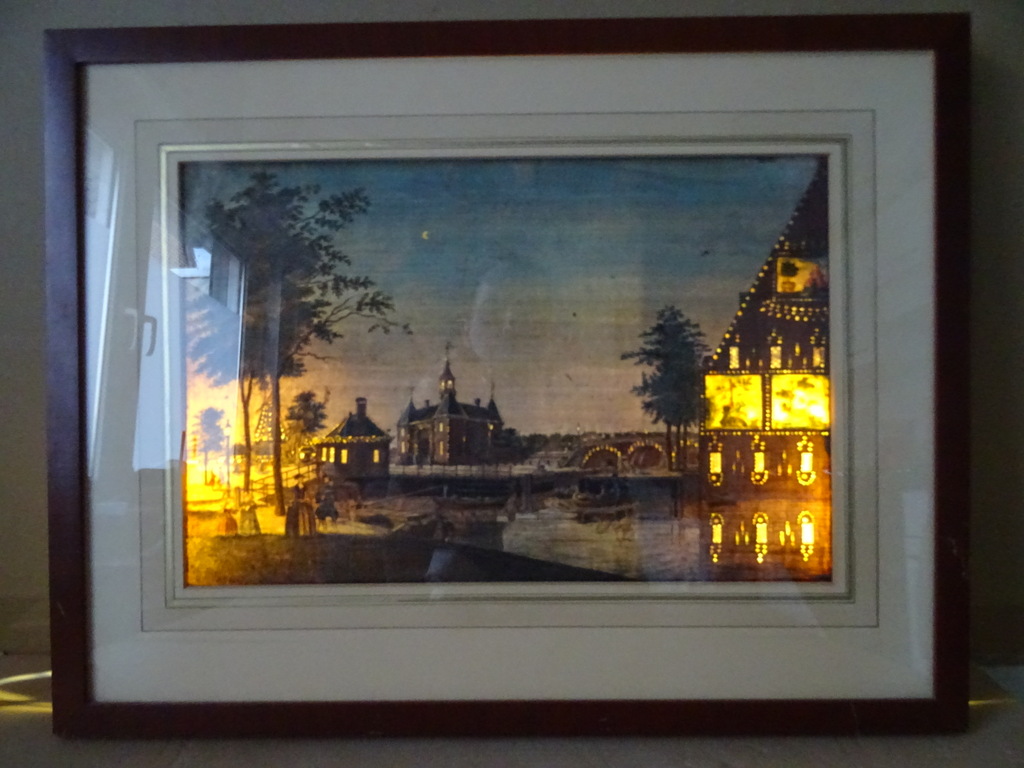 Antieke ets of opticaprent met verlichting De Leidsepoort te Amsterdam - Afbeelding 34