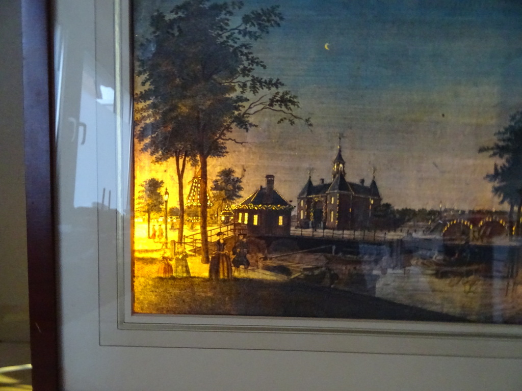Antieke ets of opticaprent met verlichting De Leidsepoort te Amsterdam - Afbeelding 36