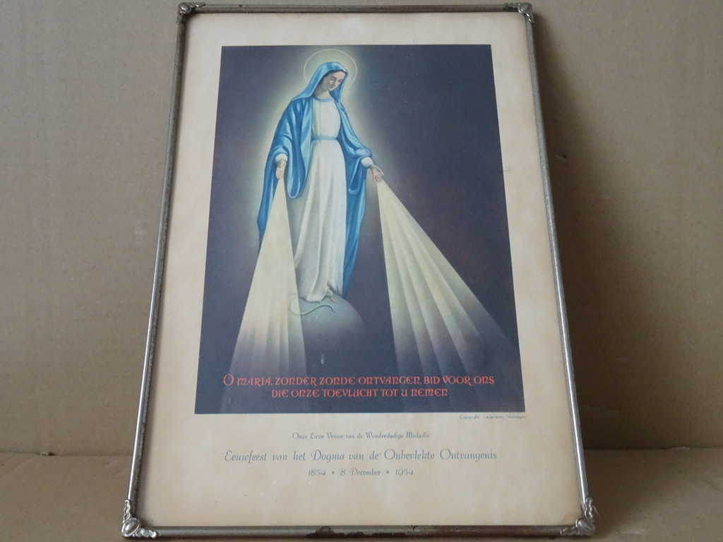 Vintage prent Heilige Maria Onbevlekte Ontvangenis 21x30cm