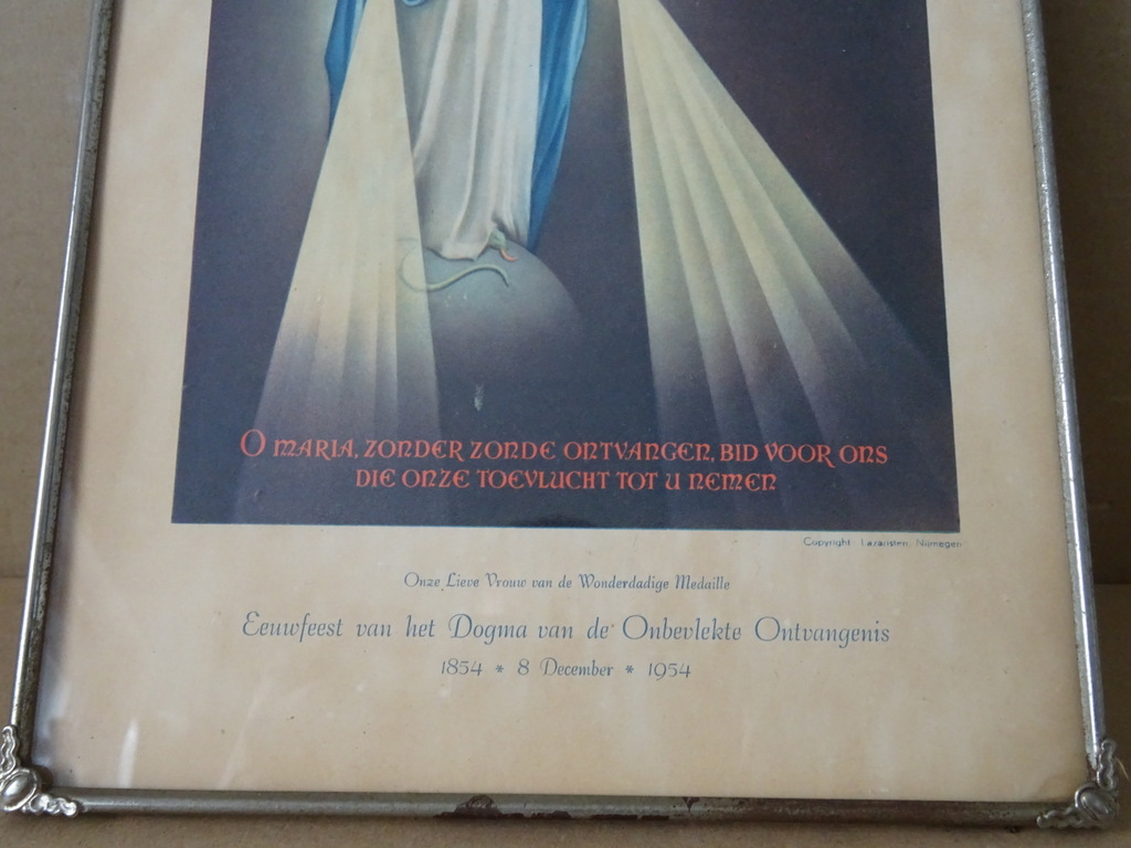 Vintage prent Heilige Maria Onbevlekte Ontvangenis 21x30cm - Afbeelding 3