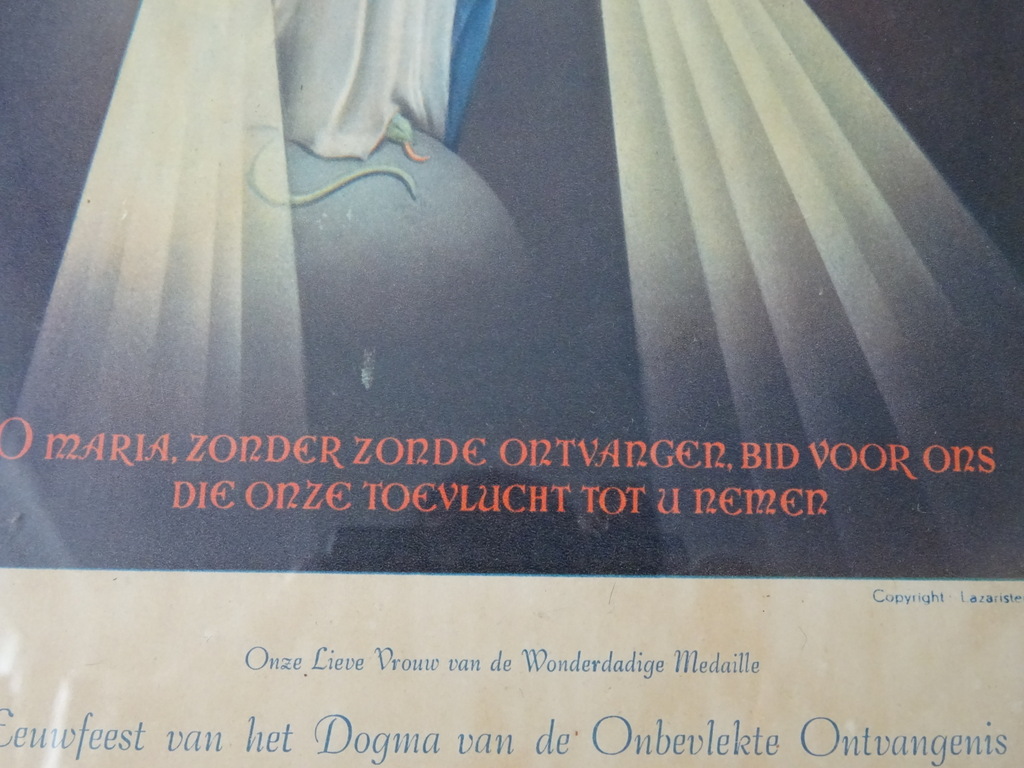 Vintage prent Heilige Maria Onbevlekte Ontvangenis 21x30cm - Afbeelding 4