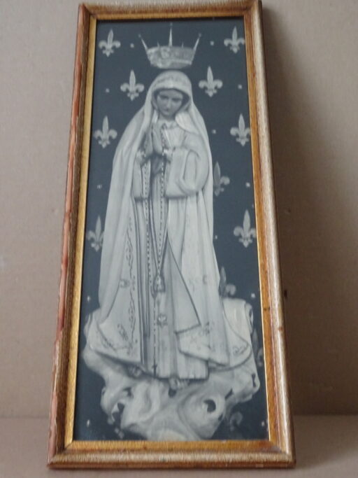 Vintage prent Heilige Maria 17x41cm White Fathers 1950