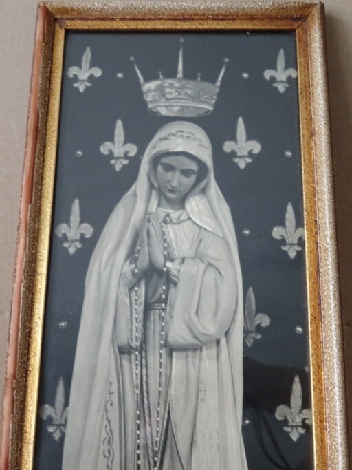 Alternative view of Vintage prent Heilige Maria 17x41cm White Fathers 1950