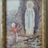 Vintage prent Heilige Maria en Bernadette 21x27cm