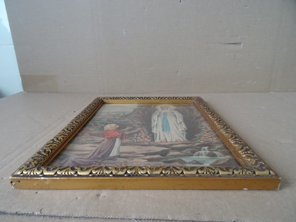 Vintage prent Heilige Maria en Bernadette 21x27cm - Afbeelding 5