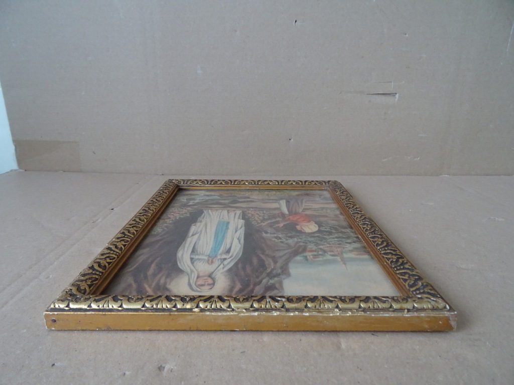 Vintage prent Heilige Maria en Bernadette 21x27cm - Afbeelding 9