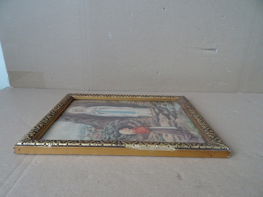 Vintage prent Heilige Maria en Bernadette 21x27cm - Afbeelding 10