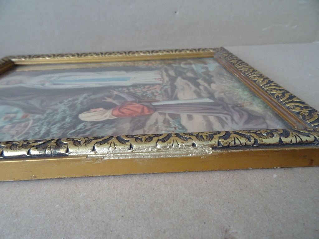 Vintage prent Heilige Maria en Bernadette 21x27cm - Afbeelding 11