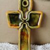 Vintage aardewerk kruisbeeld Art deco stijl 12cm