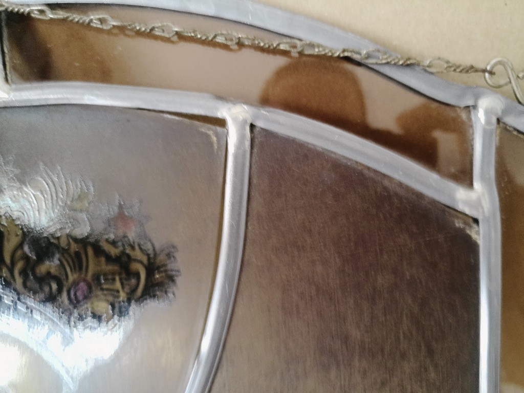 Antiek glas in lood Heilige Maria Sterre der Zee 32x42cm - Afbeelding 9