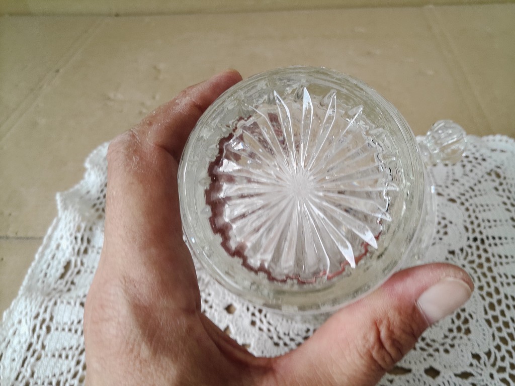 Vintage glazen vijzel 13cm - Afbeelding 5