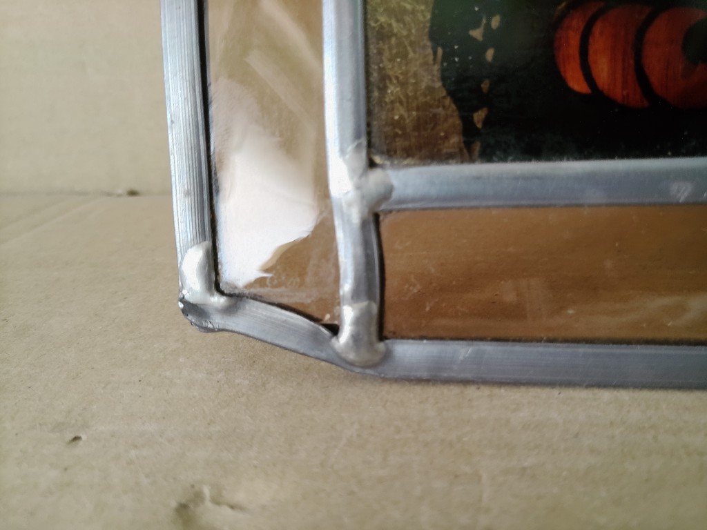 Antiek glas in lood Heilige Maria Sterre der Zee 32x42cm - Afbeelding 16