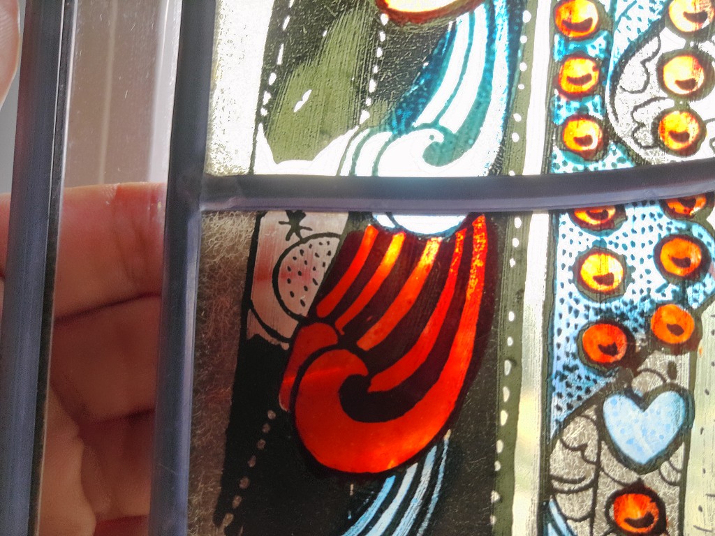 Antiek glas in lood Heilige Maria Sterre der Zee 32x42cm - Afbeelding 23