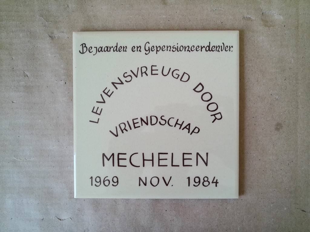 tegel Bejaarden en Gepensioneerdenver. Levensvreugd door Vriendschap Mechelen 1969 Nov. 1985