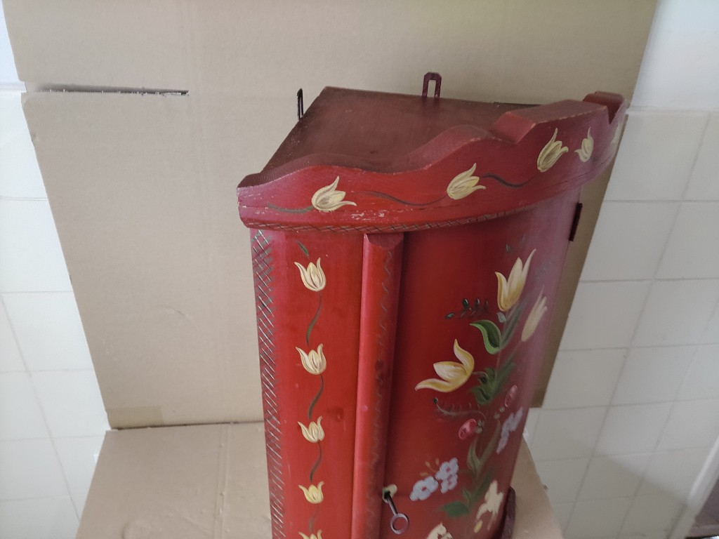 Vintage hoekkastje Veldhoeve Handwerk 46x33x70cm volkskunst - Afbeelding 2