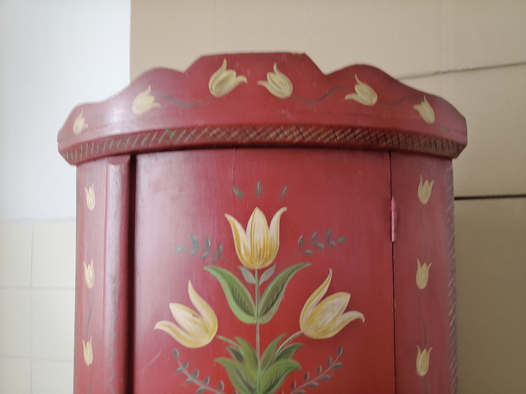 Vintage hoekkastje Veldhoeve Handwerk 46x33x70cm volkskunst - Afbeelding 3
