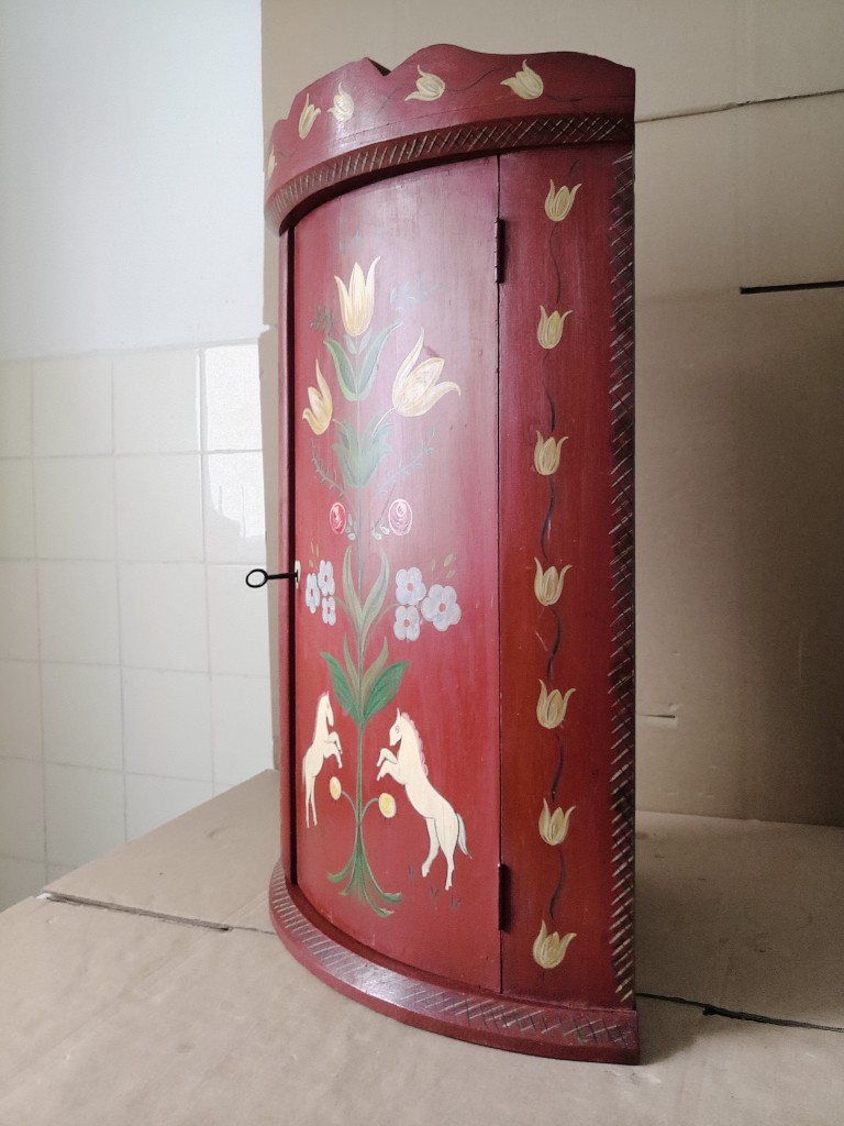 Vintage hoekkastje Veldhoeve Handwerk 46x33x70cm volkskunst - Afbeelding 19