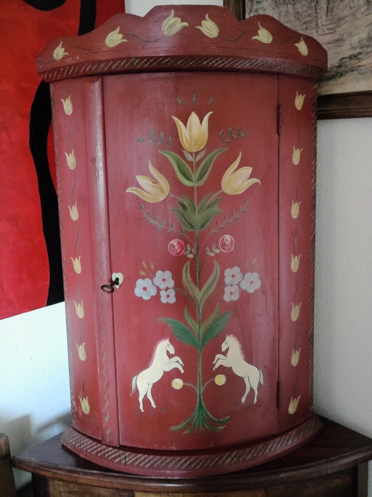 Vintage hoekkastje Veldhoeve Handwerk 46x33x70cm volkskunst - Afbeelding 43