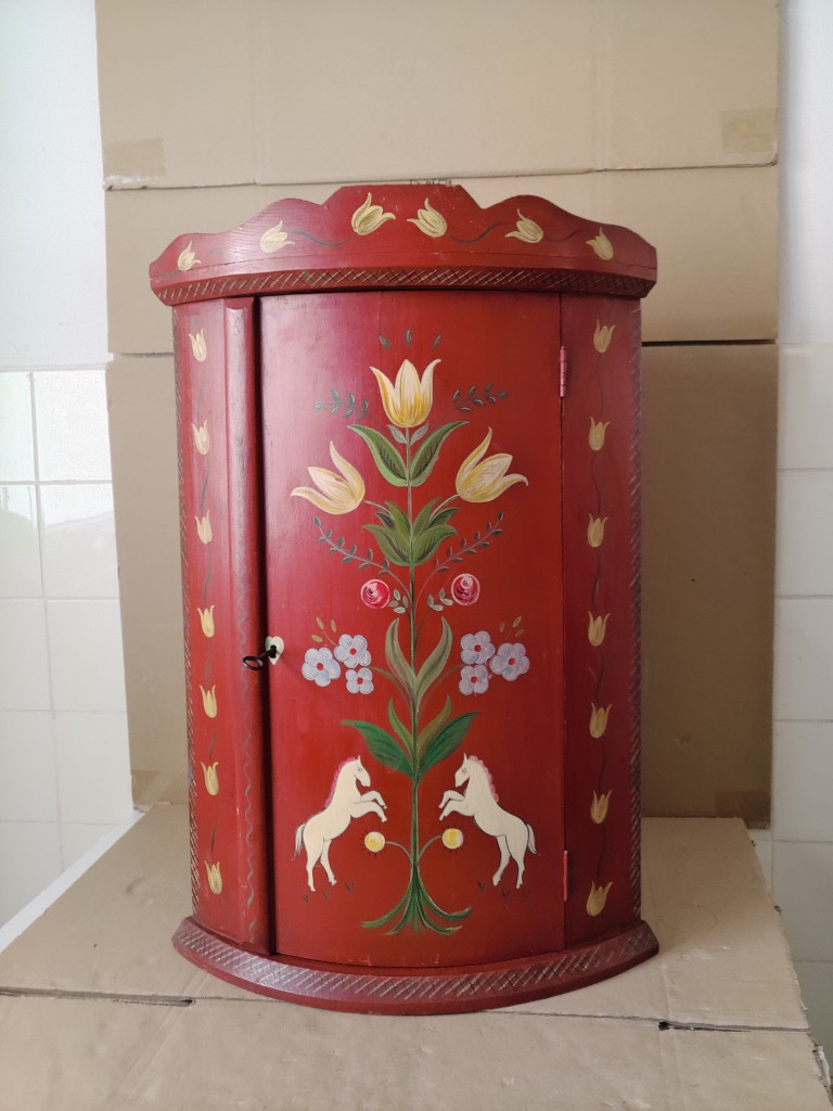 Vintage hoekkastje Veldhoeve Handwerk 46x33x70cm volkskunst - Afbeelding 38