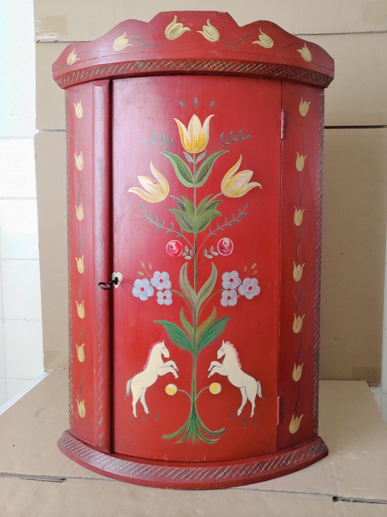 Vintage hoekkastje Veldhoeve Handwerk 46x33x70cm volkskunst - Afbeelding 39