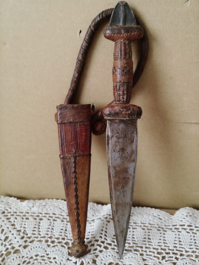 Traditionele dolk armdolk 25cm Masai Kenia