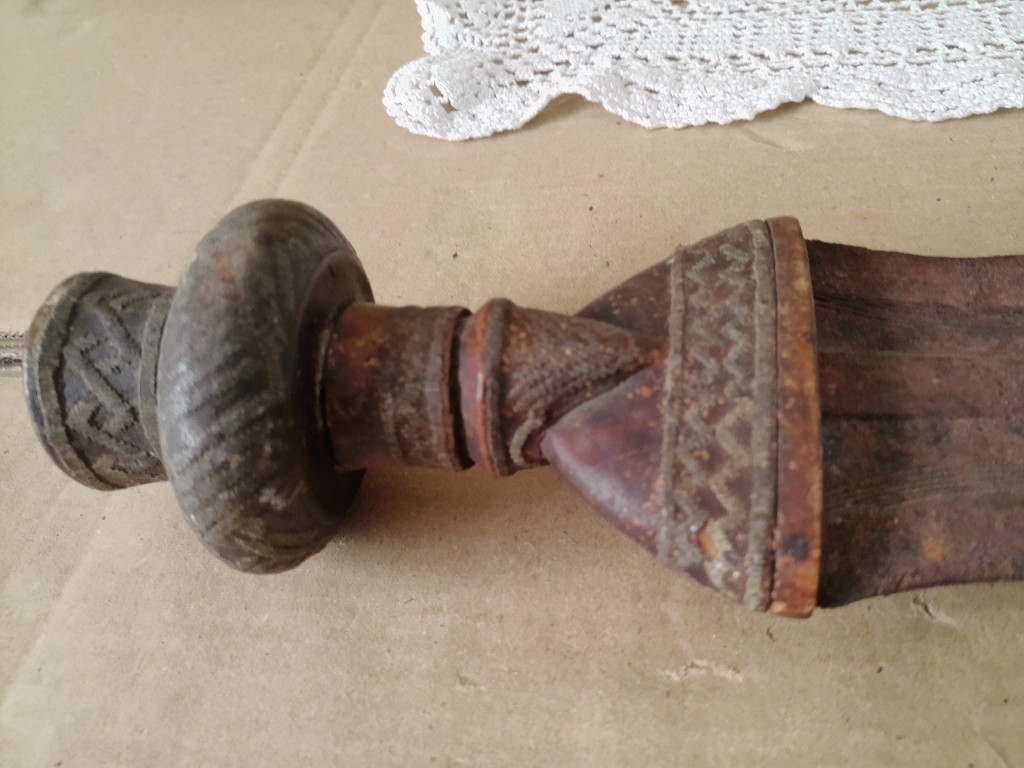Traditioneel Kuba Ikula mes Sabel der vrede 35cm Congo - Afbeelding 12