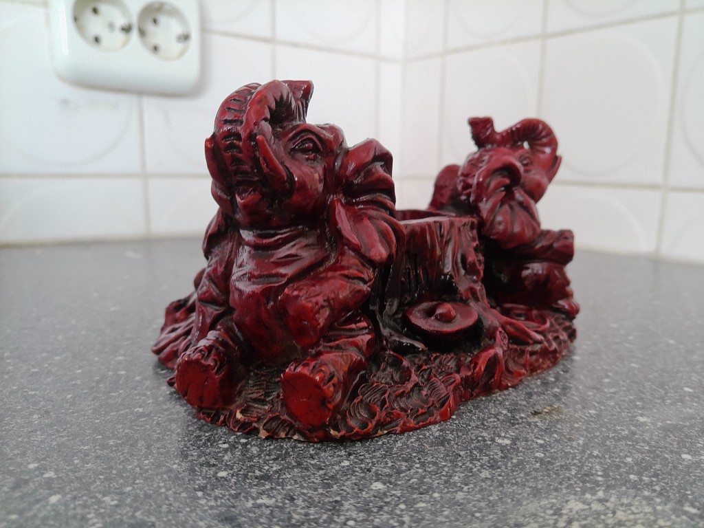 Chinese kandelaar of schaal met olifanten Lucky Elephants - Afbeelding 6