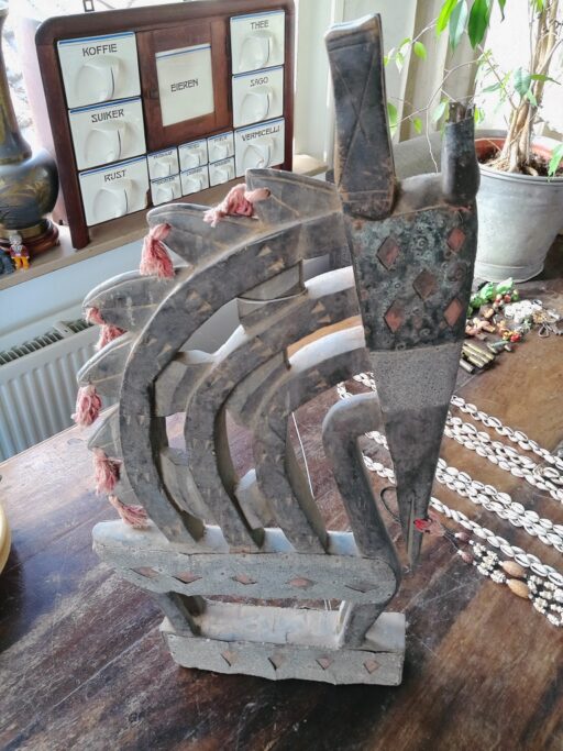 Bamana Mali ceremonieel beeld antilope Chi Wara masker 69cm