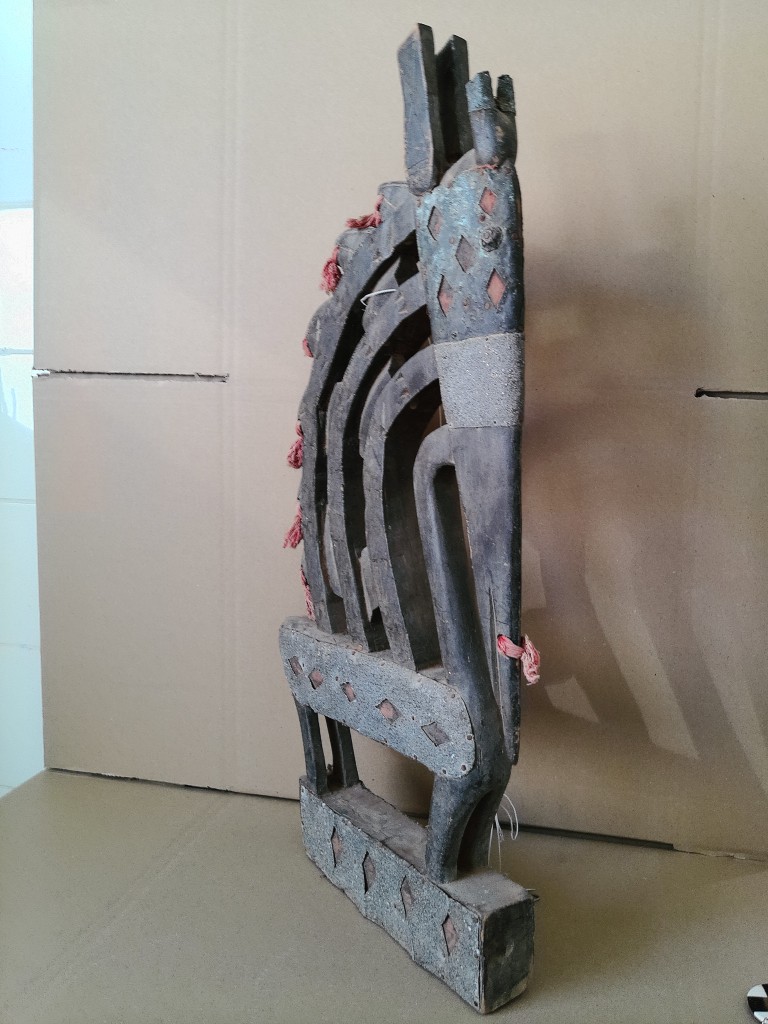 Bamana Mali ceremonieel beeld antilope Chi Wara masker 69cm - Afbeelding 8