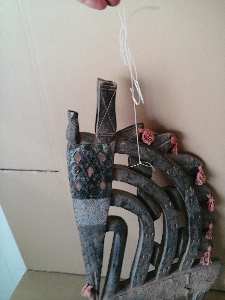 Bamana Mali ceremonieel beeld antilope Chi Wara masker 69cm - Afbeelding 15