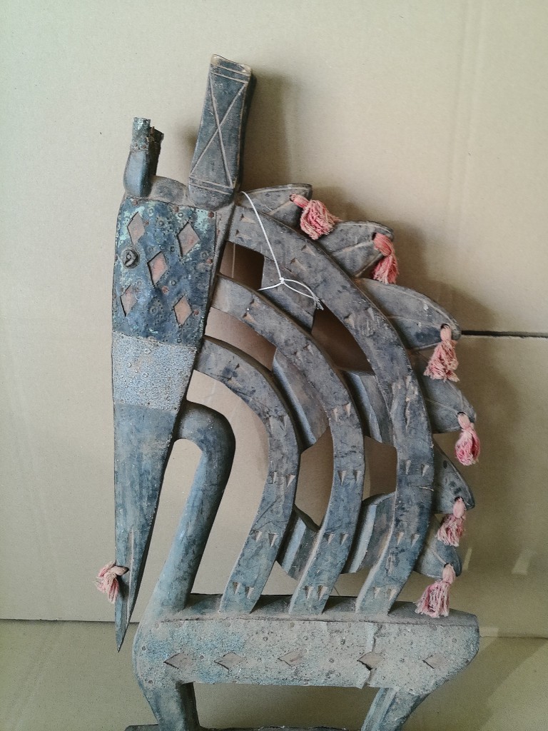 Bamana Mali ceremonieel beeld antilope Chi Wara masker 69cm - Afbeelding 17