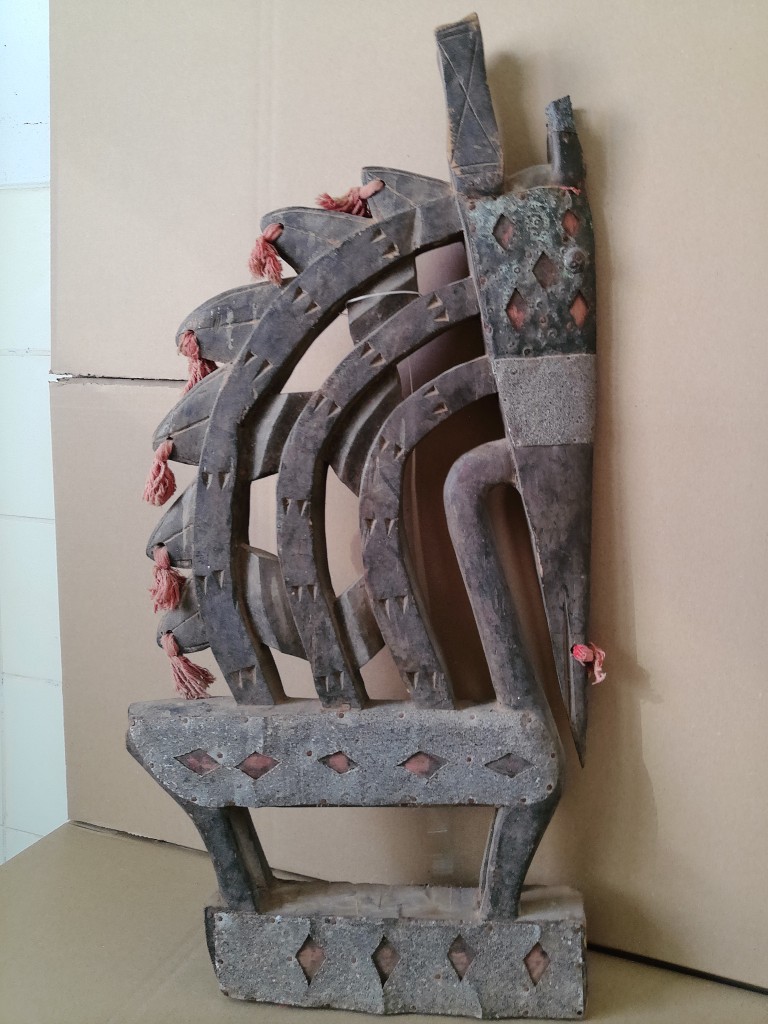 Bamana Mali ceremonieel beeld antilope Chi Wara masker 69cm - Afbeelding 22