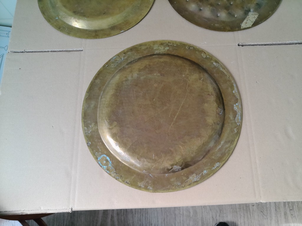 Set koperen Marokkaanse dienbladen theebladen 39cm en 35cm - Afbeelding 14