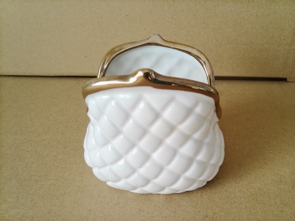 Vintage vaas of beeld retro portemonnee 10cm