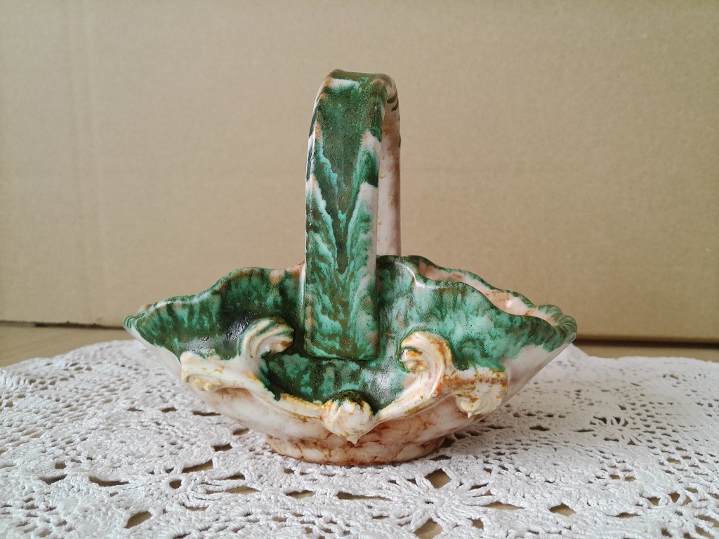 Vintage aardewerk mandje schaaltje 12cm - Afbeelding 2
