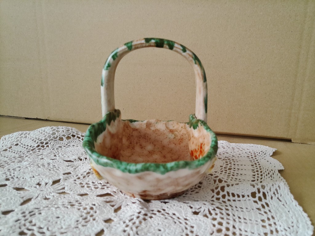 Vintage aardewerk mandje schaaltje 12cm - Afbeelding 5