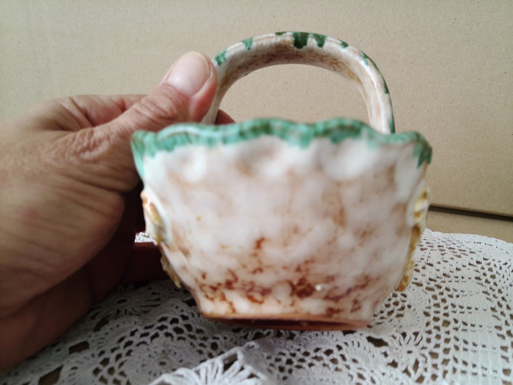 Vintage aardewerk mandje schaaltje 12cm - Afbeelding 6