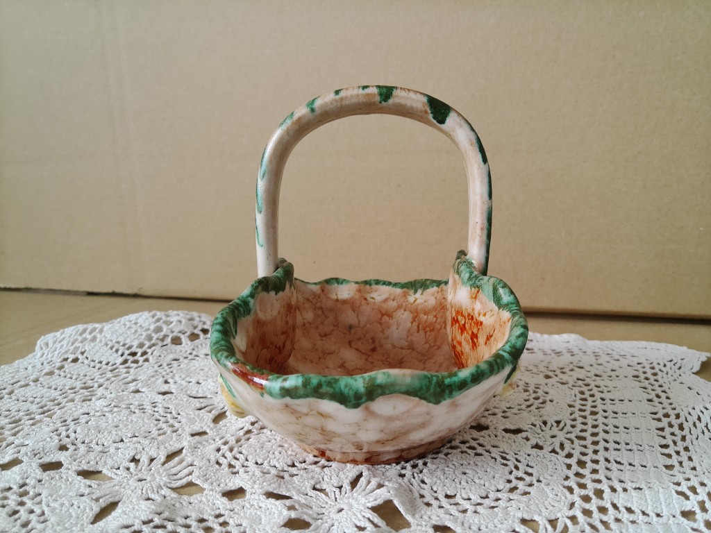 Vintage aardewerk mandje schaaltje 12cm - Afbeelding 8