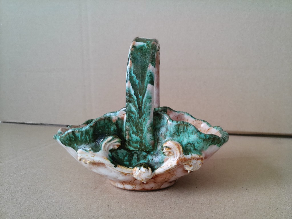 Vintage aardewerk mandje schaaltje 12cm - Afbeelding 9