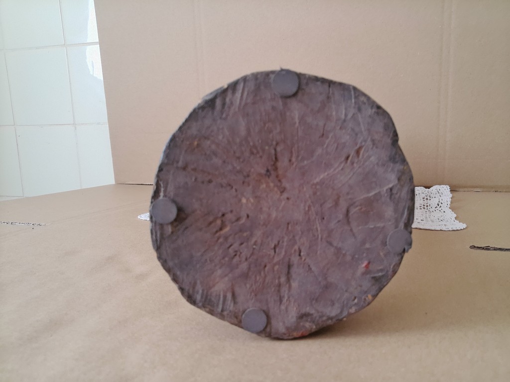 Luba masker beeld met kraanvogel en koperbeslag 52cm D.R. Congo - Afbeelding 24