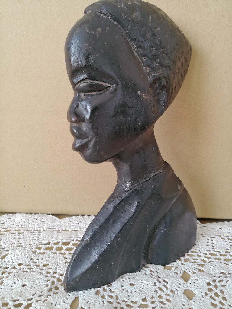 Houtsnijwerk Afrikaanse vrouw 20cm - Afbeelding 6