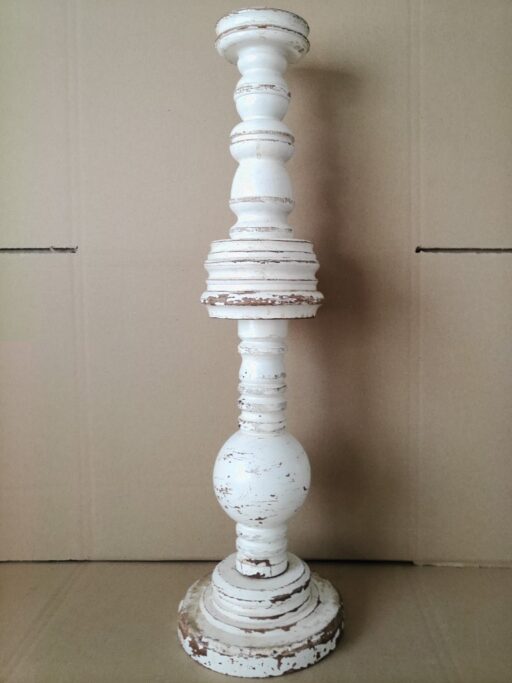 Alternative view of Vintage houten kandelaar 65cm Opknapper