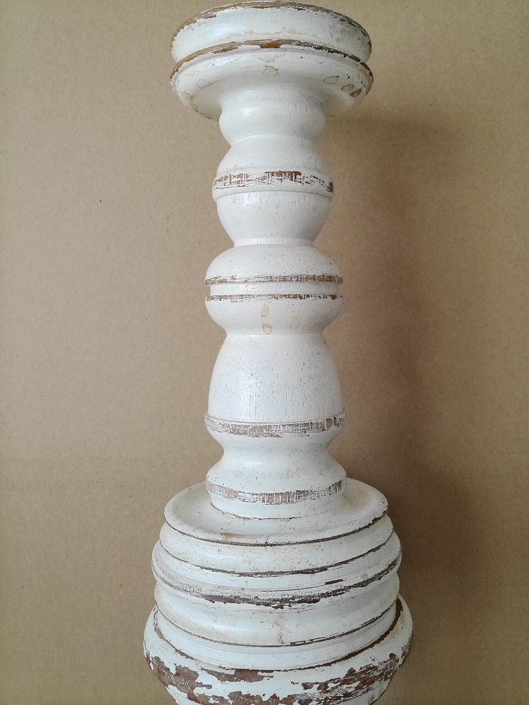 Vintage houten kandelaar 65cm Opknapper - Afbeelding 3