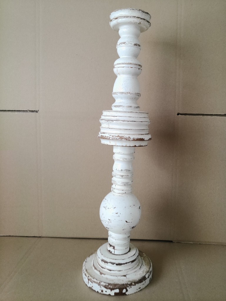 Vintage houten kandelaar 65cm Opknapper - Afbeelding 18