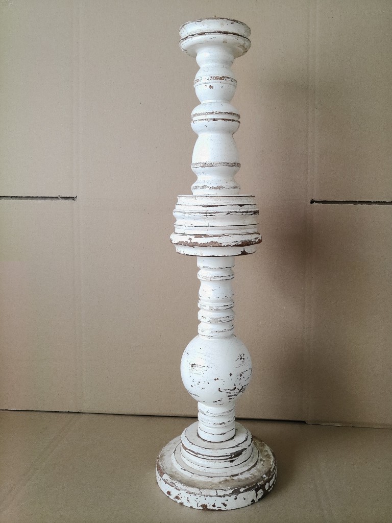 Vintage houten kandelaar 65cm Opknapper - Afbeelding 19