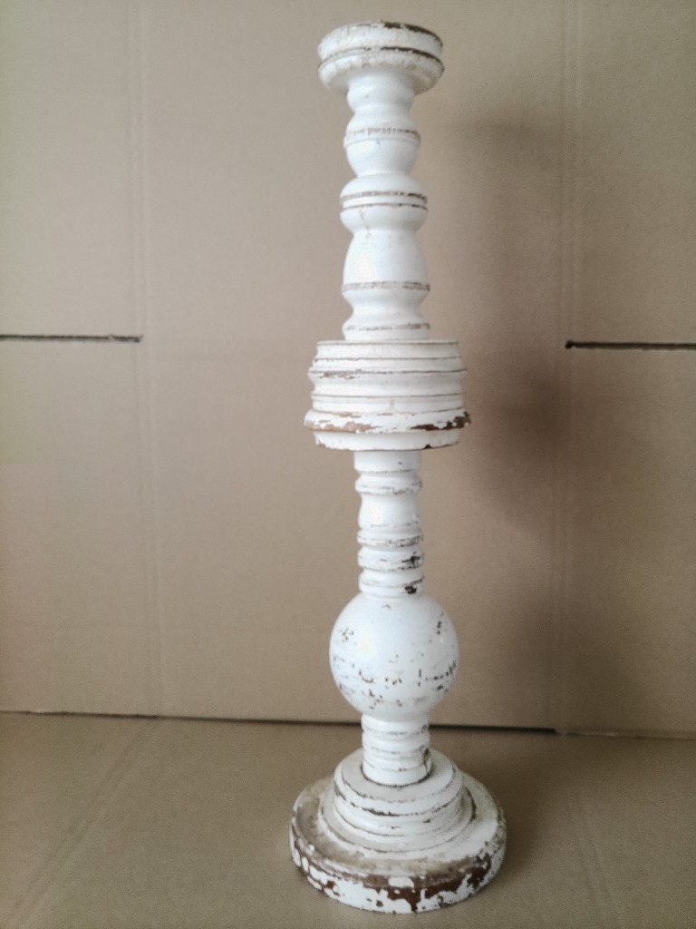 Vintage houten kandelaar 65cm Opknapper - Afbeelding 22