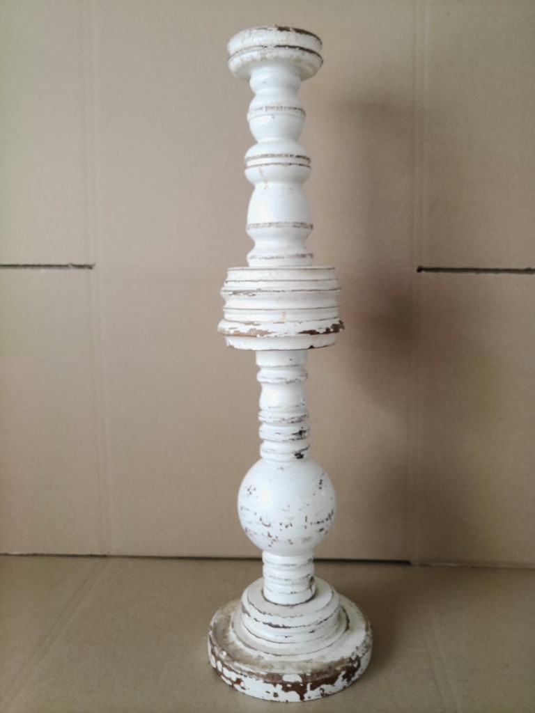 Vintage houten kandelaar 65cm Opknapper - Afbeelding 23